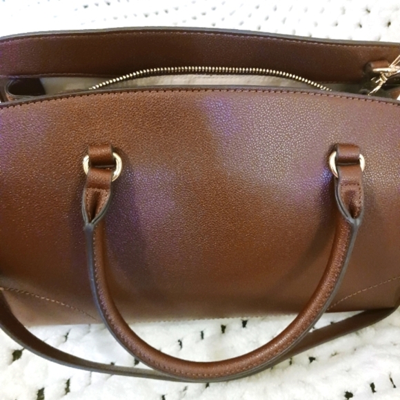 Brown Structured Purse with suede detail - Picture 6 of 12